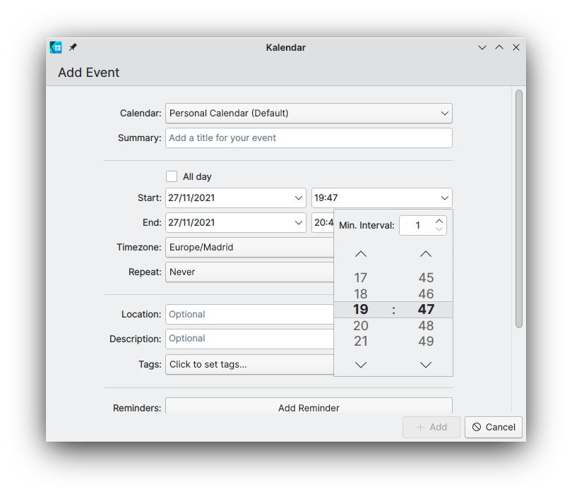 Improved time picker