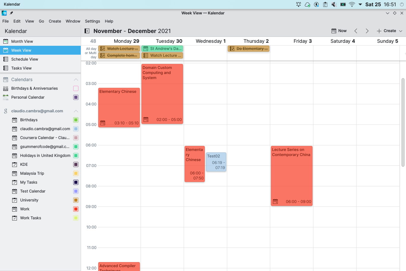 Task view showing locale-specific date format