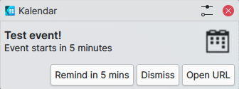 Reminder notification example
