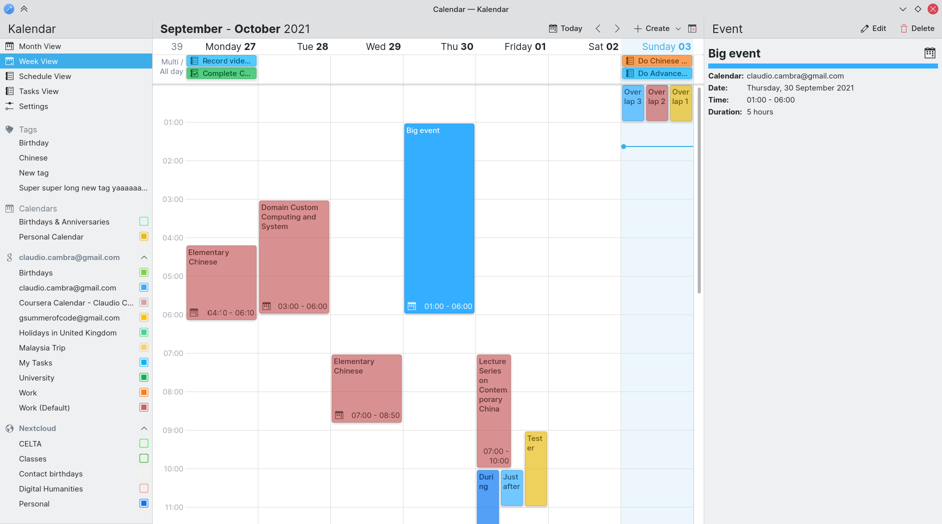 Massive new features: a new week view, KCommandBar,  and more — Kalendar devlog 17